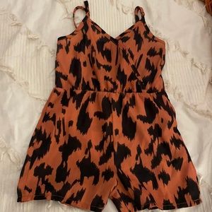 cheetah prints girls romper
